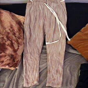 Striped Casual Pants with Tie Waist